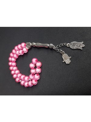 Mryart Neon Pembe ve Beyaz Renk 33 Lük Dikkat Çekici Tespih