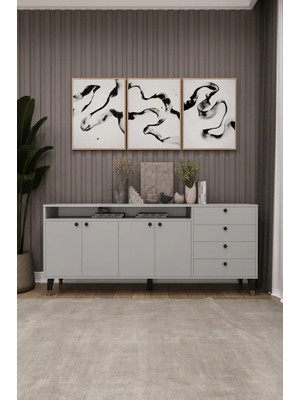 Kone Haus Flüdench Kül Gri 180 cm Modern Konsol KH2678