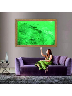 Lioncraft Mermer Desenli Tablo, Çerçeveli Cam Tablo 60X90 cm