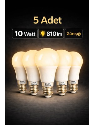 ZMR Lumıxa 10 Watt 810 Lm Günışığı Renk Ampul 5 Adet