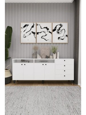 Kone Haus Flüdench Beyaz 180 cm Modern Konsol KH2676