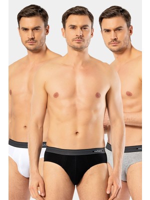 Cacharel Erkek 3'lü Slip 1321/BEYAZ-SIYAH-GRI