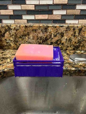 Talaşoğlu 3D Baskı Lavabo Kenarı Sabunluk & Süngerlik – Giderli Mutfak Evye Düzenleyici (Tek Parça)