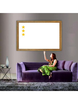 Lioncraft Ak Hun Imparatorluğu Devleti Bayrağı  Tablo, Çerçeveli Cam Tablo 80X110 cm