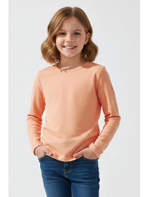 Breeze Kız Çocuk Uzun Kollu Tişört Basic 9-14 Yaş, Somon