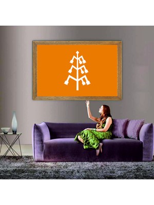 Lioncraft Karahanlılar Devleti Bayrağı Tablo, Çerçeveli Cam Tablo 60X90 cm