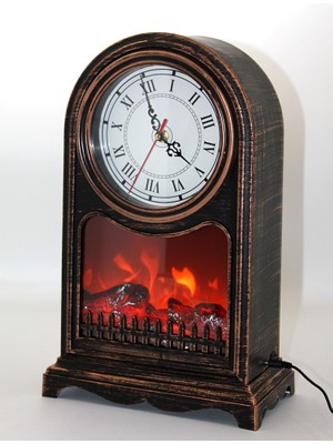 Near Shop LED Işıklı Saatli Şömine - Model 2