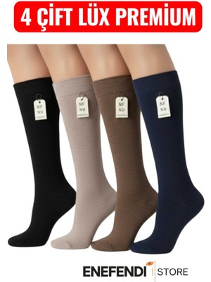 NF ND ENEFENDİ Anne Çorabı 4 Çift ✦ Dizaltı ✦ Burun Dikişsiz ✦ Ten Göstermeyen✦topuksuz✦36-40 Lüx Çorap