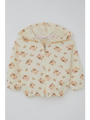 Breeze Kız Bebek Hırka Sevimli Fiyonklu Ayıcık Desenli 9 Ay-3 Yaş, Krem