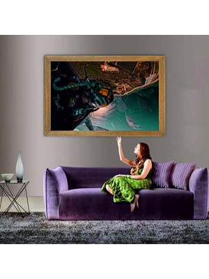 Lioncraft Solo Türk Pilotu Tablo, Çerçeveli Cam Tablo 60X90 cm