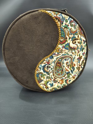 Elizi By Sevim Otantik Mozaik Desen Kadife Yuvarlak Kadın Çantası