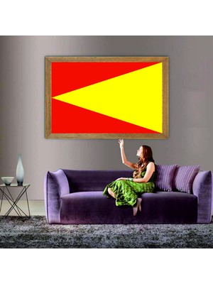 Lioncraft Babür Imparatorluğu Devleti Bayrağı  Tablo, Çerçeveli Cam Tablo 60X90 cm