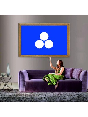 Lioncraft Büyük Timur Imparatorluğu Devleti Bayrağı  Tablo, Çerçeveli Cam Tablo 80X110 cm