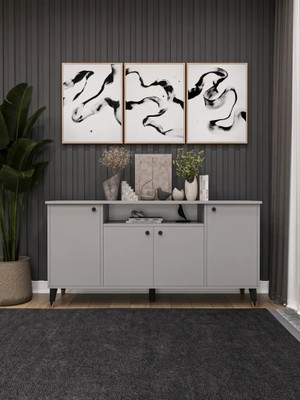 Kone Haus Sidench Kül Gri 160 cm Modern Konsol KH2666