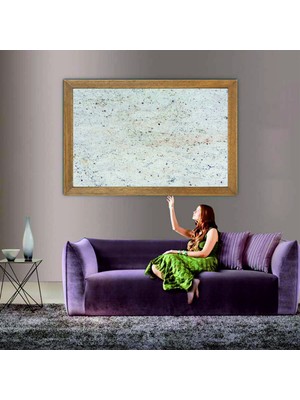 Lioncraft Mermer Desenli Tablo, Çerçeveli Cam Tablo 80X110 cm