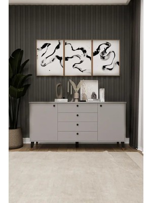 Kone Haus Zhüdench Kül Gri 160 cm Modern Konsol KH2672