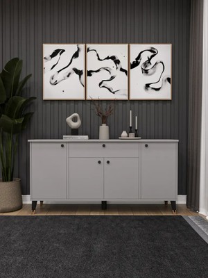 Kone Haus Zlidench Kül Gri 160 cm Modern Konsol KH2669