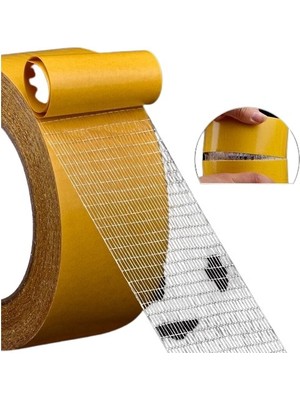 Vipfoni Geniş 10 Metre * 5 cm Çift Taraflı Süper Güçlü Yapışkan Yapıştırıcı Bant Isıya Dayanıklı