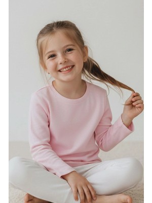 Breeze Kız Çocuk Uzun Kollu Tişört Basic 4-8 Yaş, Pembe