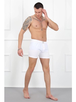 MTM My The Mall Erkek Penye Boxer Beyaz