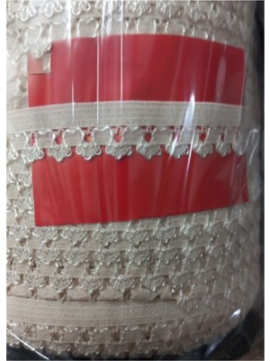 Çamaşır Lastiği Dantelli 1 cm 75 Metre 1 Top Krem