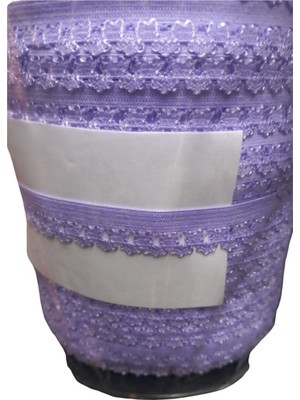 Çamaşır Lastiği Dantelli 1 cm 1 Metre Açık Mor