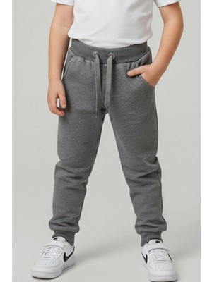 Breeze Erkek Çocuk Eşofman Altı Bağcık Aksesuarlı Cepli 2-6 Yaş, Gri Melanj