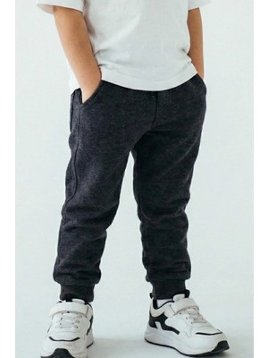 Breeze Erkek Çocuk Eşofman Altı Bağcık Aksesuarlı Cepli 2-6 Yaş, Koyu Gri Melanj