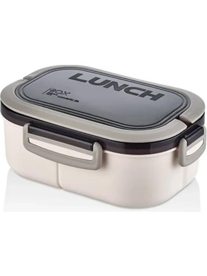 Yeterx Beslenme Kutusu 1200 ml 2 Katlı 6 Bölmeli Bpa'sız Pp Plastik Sefer Tası ve Beslenme Çantası - Lunch Box, Çatal Kaşık ve Bıçak Dahil Okul Beslenme (Beyaz)