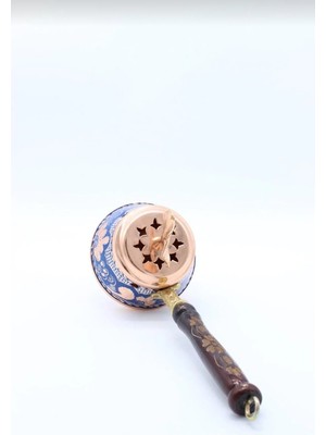 Erzincan El Işleme Bakır Buhurdanlık Tütsülük Mavi