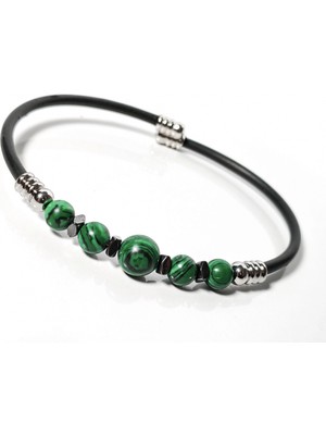 Moncuk Design Malakit Taşlı Yaylı Bileklik – Cesaret, Denge ve Arınma Enerjisi