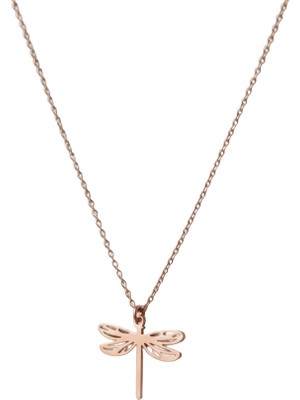buğrahayalin Dragonfly Necklace – Yusufçuk Kolye, 925 Ayar Gümüş 14K Gold Kaplama, Minimal Zarif Kadın Kolyesi