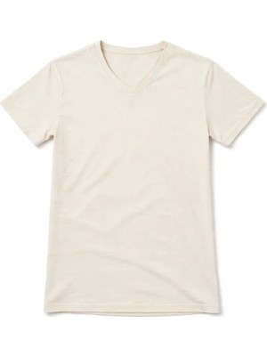 Giyim Center Genç Kız Çocuk V Yaka Tişört Yazlık Model Günlük Basic Body - Taş