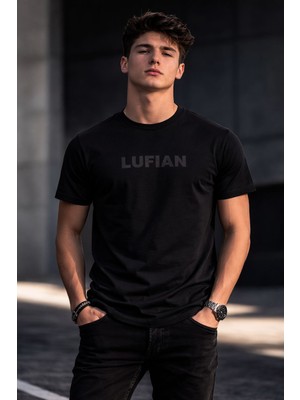 Auraboutique Erkek Bisiklet Yaka Logo Desenli Slim Fit T-Shirt