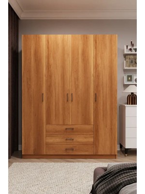 Kone Haus Ztückken 4 Kapılı Petra 160 cm Gardırop KH2699
