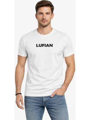 Auraboutique Erkek Bisiklet Yaka Logo Desenli Slim Fit T-Shirt