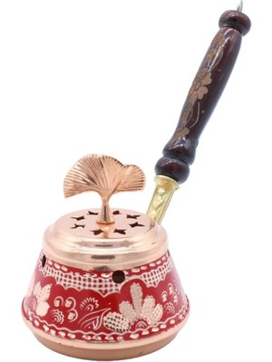 Adya Market Erzincan El Işleme Bakır Buhurdanlık Tütsülük Kırmızı