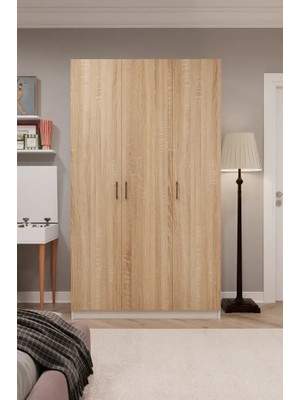 Kone Haus Stückken 3 Kapılı Beyaz - Sonomo 120 cm Gardırop KH2689