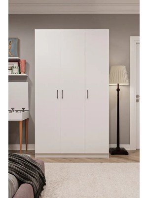 Kone Haus Stückken 3 Kapılı Beyaz 120 cm Gardırop KH2679