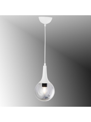 TT601-1-FULLBY Tt Aydınlatma Mat Beyaz Tekli Uzun Hunili Avize
