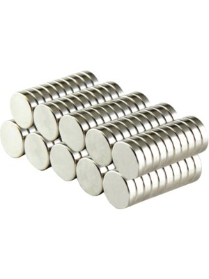 Aesco N35 12X2 mm Neodyum Mıknatıs 50 Adet, Yuvarlak, Nikel Kaplamalı Kaliteli ve Dayanıklı Ürün ( Lisinya )