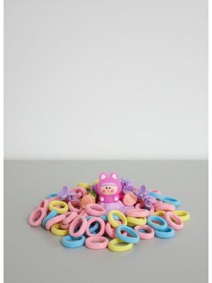 Bebek & Kız Çocuk Lastikli Toka Seti Ayıcıklı Kapaklı Kutu – Küçük Kıskaçlı Saç Tokası Bayram Hediyelik