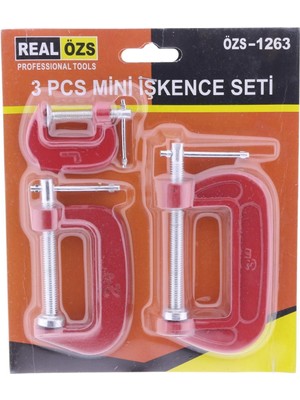 İnura Global 3 Parça C Tipi Mengene Seti Işkence Aleti Hobi Işkence