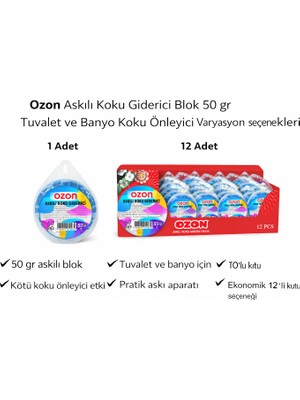 Bezos Ozon Askılı Koku Giderici Blok 50 gr Tuvalet ve Banyo Koku Önleyici