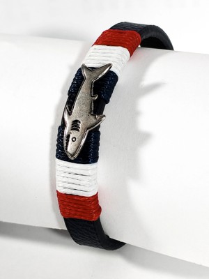 Moncuk Design Deniz Temalı Köpekbalığı Figürlü Deri Bileklik – Güç, Cesaret ve Özgür Ruh