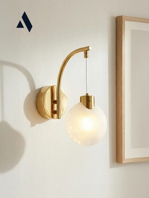 Alldesco Fiora Midye Cam Küre Duvar Aplik – Gold & Krom Seçenekli