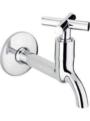 Aesco 4lü Artı Aç Kapa 4 Kollu Krom Çevirveli Musluk Duvardan Tek Girişli ( Lisinya )