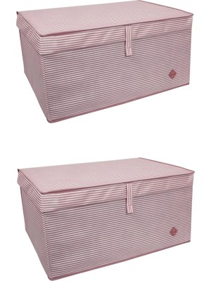 Aesco Düzenleyici Kutu Organizer Cırtlı Saklama Hurç Maxi Boy 30CM x 40CM x 50CM (5 Adet) ( Lisinya )