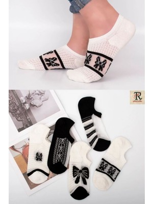 Kadın Desenli Tül Çorap 5 Çift