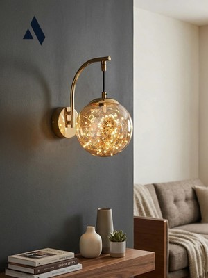 Alldesco Glow Cam Peri LED Aplik – Gold & Gümüş Gövde, Dekoratif Duvar Aydınlatma